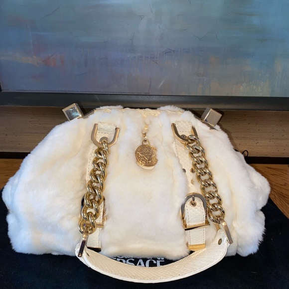 Versace Fur Off White Satchel - Picture 3 of 15